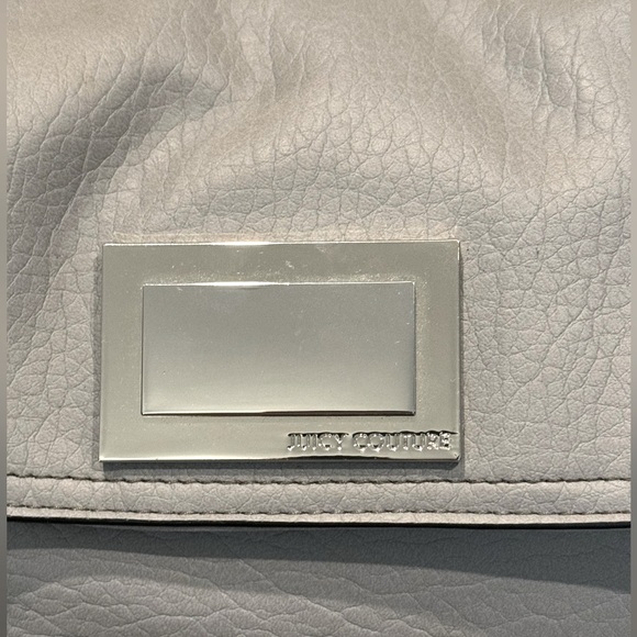 Juicy Couture Gray Leather with Royal Blue Interior Shoulder Purse - Picture 3 of 15